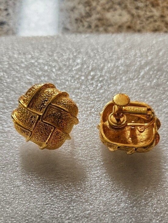 Napier Jewelry - Napier Gold Woven Textured Clip-On Earrings